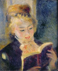 少女読書、1874